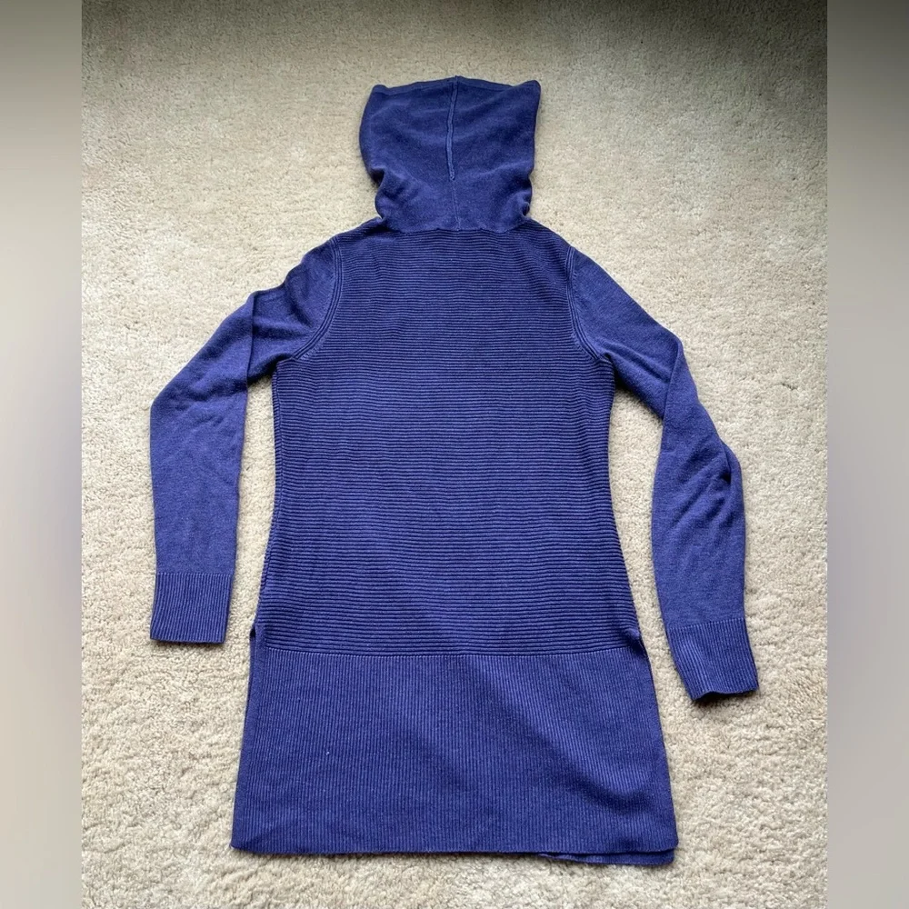 Adrienne Vittadini Women’s Purple Ribbed Cowl Neck Tunic Sweater - XS - EUC